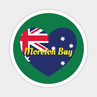 Moreton Bay QLD Australia Australian Flag Heart Magnet